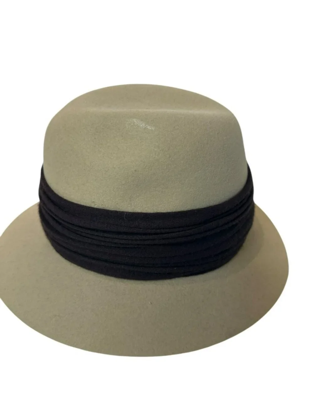 VTG Don Anderson New York Womens Felt Fedora Hat Wide Band & Double Ring